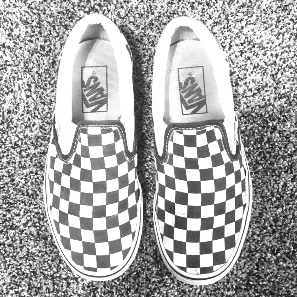 checkered slip on vans